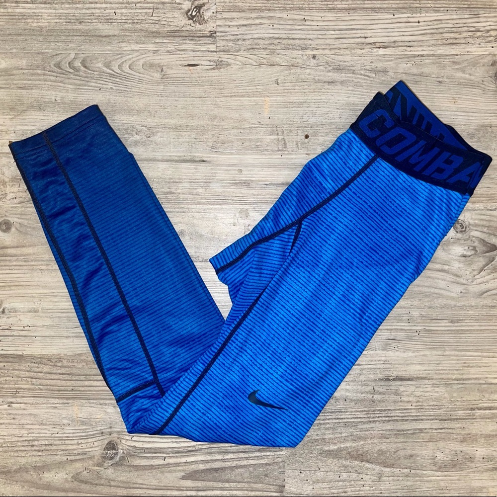 Men’s Nike Pro Combat Tights/Leggings, Cobalt Blue | Size Large